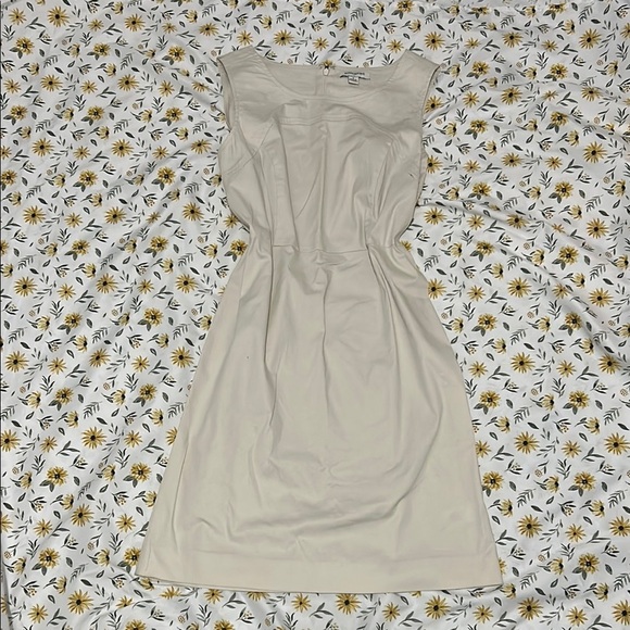 Banana Republic Cream Ruched Sheath Midi Dress - Picture 1 of 7